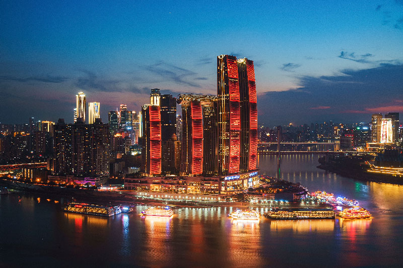 Vista de los edificios en Chongqing